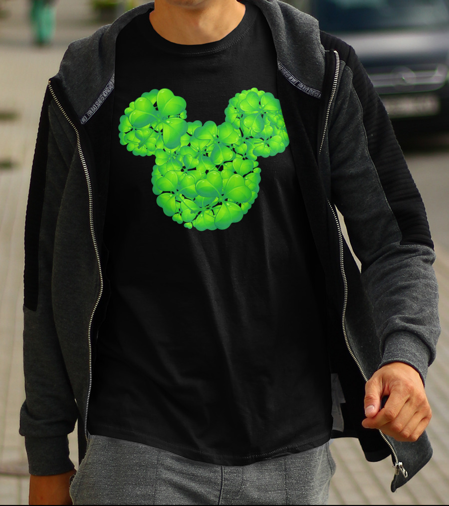 Mickey Shamrocks Green Clover Minnie Ears St. Patrick's Day T-Shirt