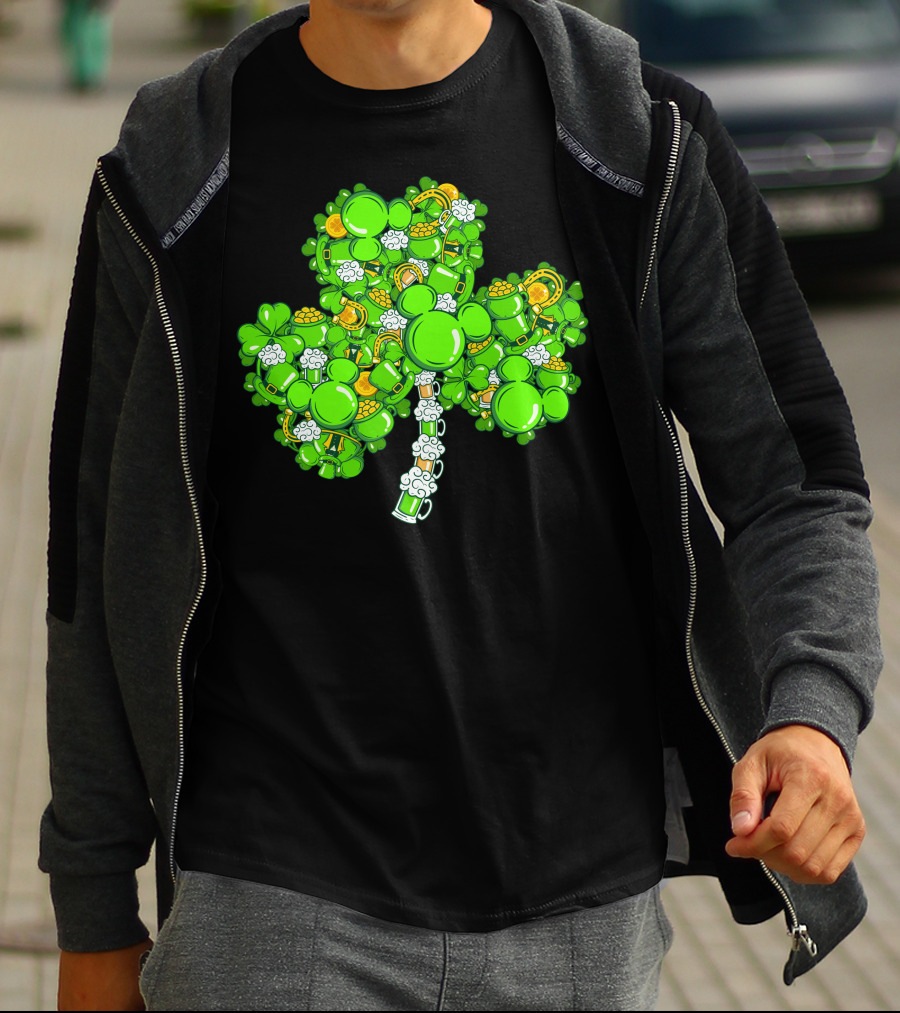 Shamrock Mickey Mouse St. Patrick's Day Elements T-Shirt