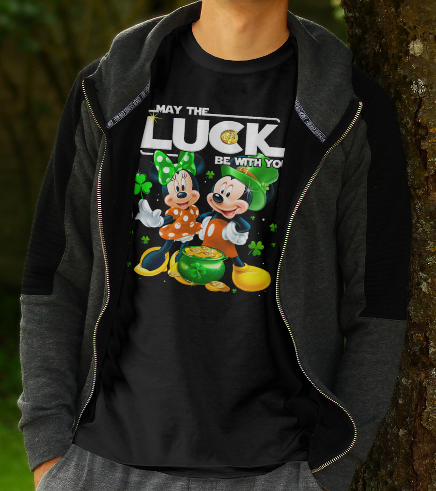 May The Luck Be With You Mickey And Minnie St. Patrick's Theme T-Shirt
