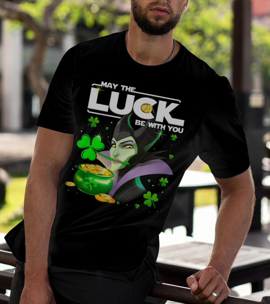 May The Luck Be With You Maleficent Clovers Coins Pot T-Shirt