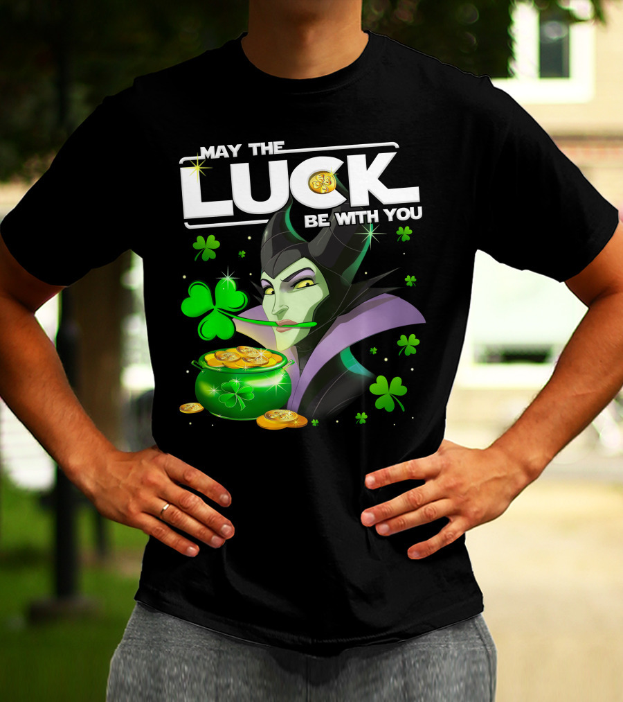 May The Luck Be With You Maleficent Clovers Coins Pot T-Shirt