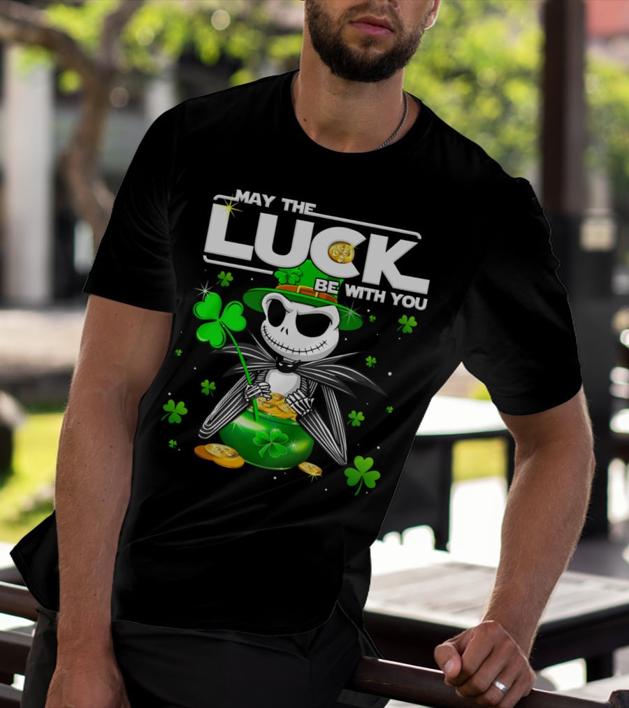 May The Luck Be With You Jack Skellington St. Patrick's Day T-Shirt