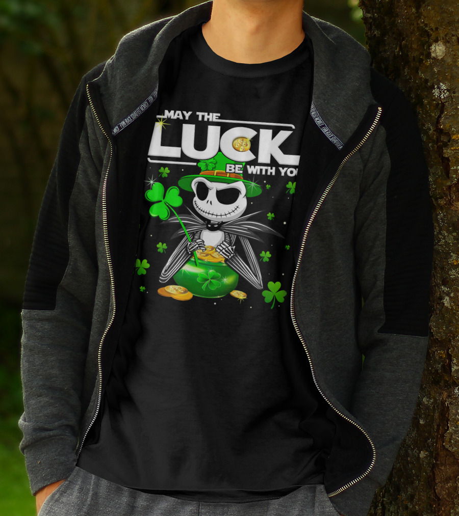 May The Luck Be With You Jack Skellington St. Patrick's Day T-Shirt