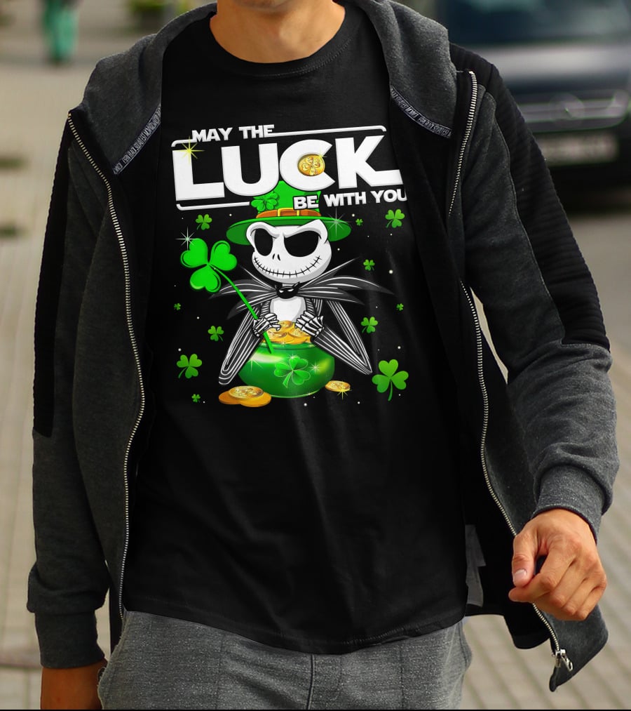 May The Luck Be With You Jack Skellington St. Patrick's Day T-Shirt