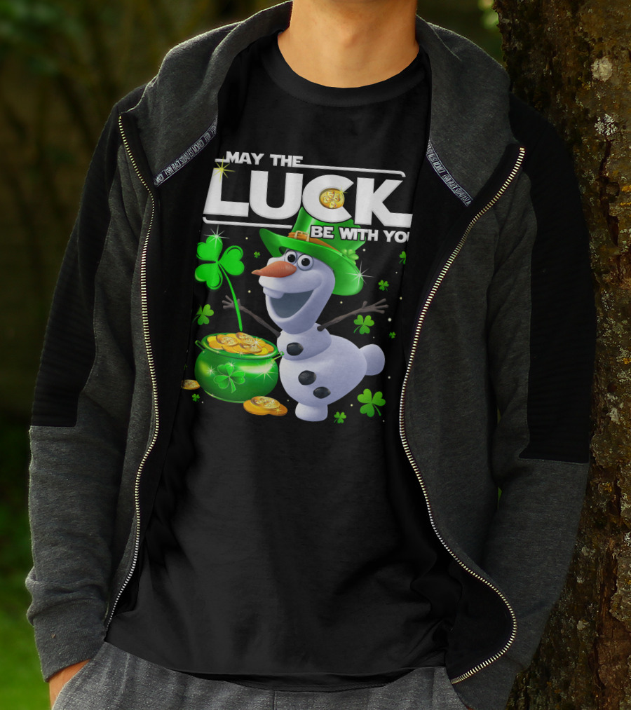 Olaf May The Luck Be With You St. Patrick's Day Clover Coins T-Shirt