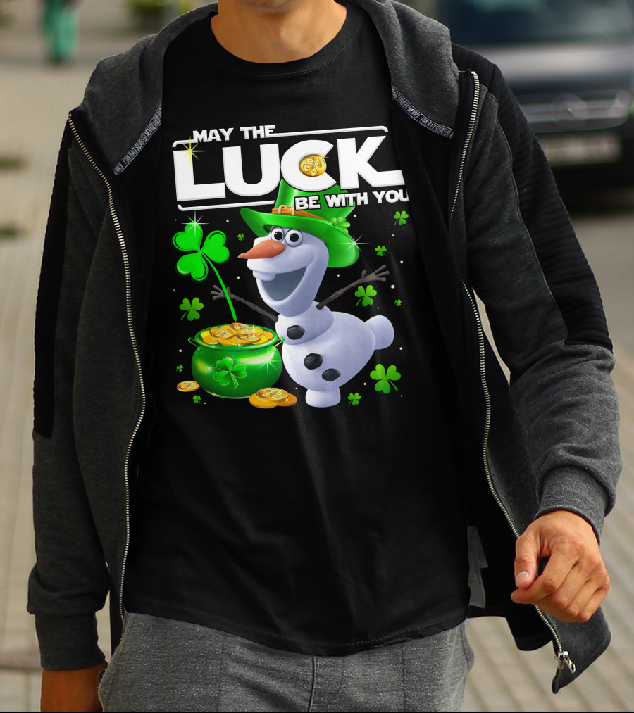 Olaf May The Luck Be With You St. Patrick's Day Clover Coins T-Shirt