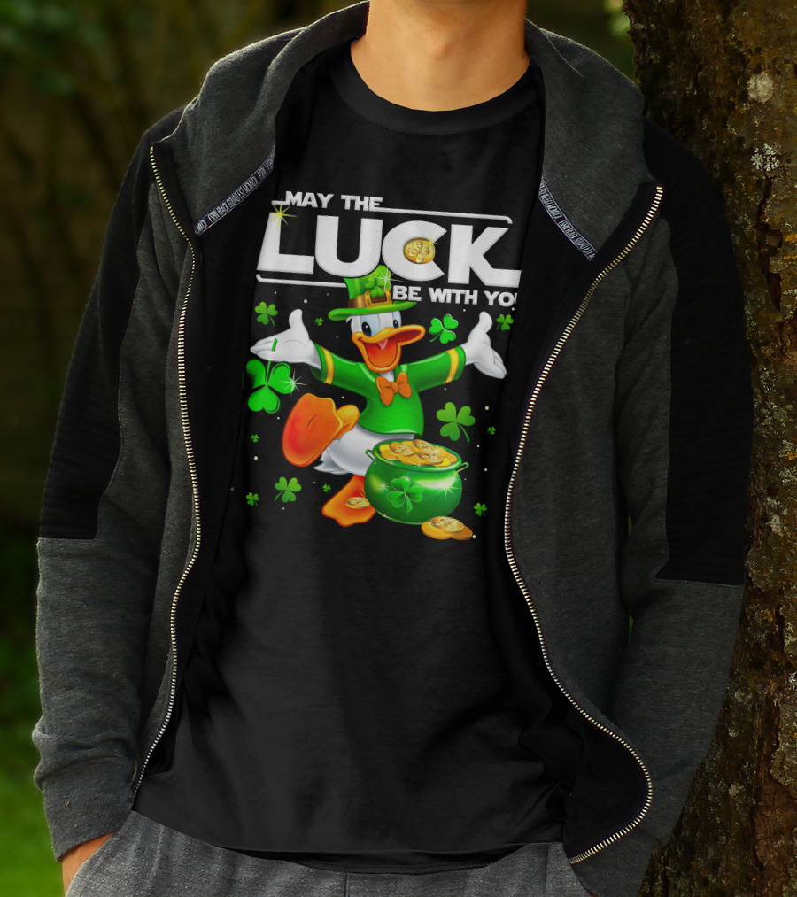Donald May The Luck Be With You St. Patrick's Day Leprechaun Duck With Pot Of Gold T-Shirt