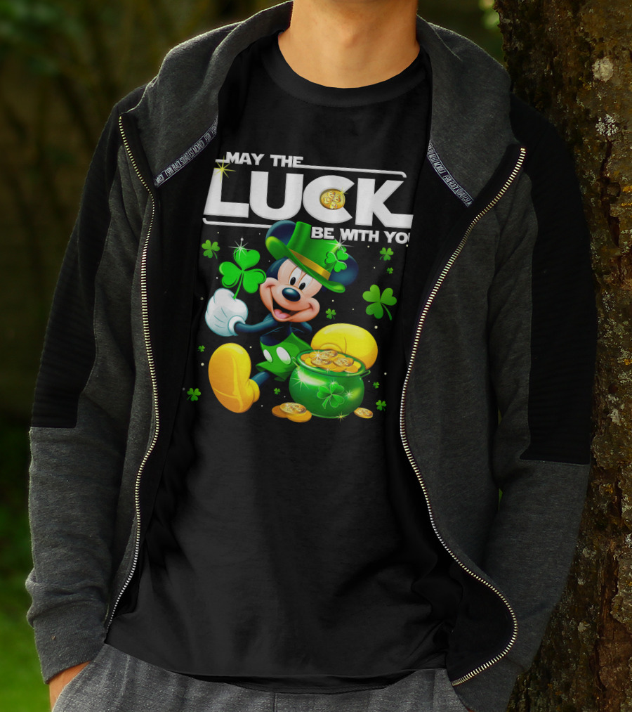 Mickey Mouse May The Luck Be With You Shamrock Coins T-Shirt