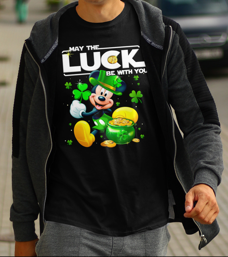 Mickey Mouse May The Luck Be With You Shamrock Coins T-Shirt