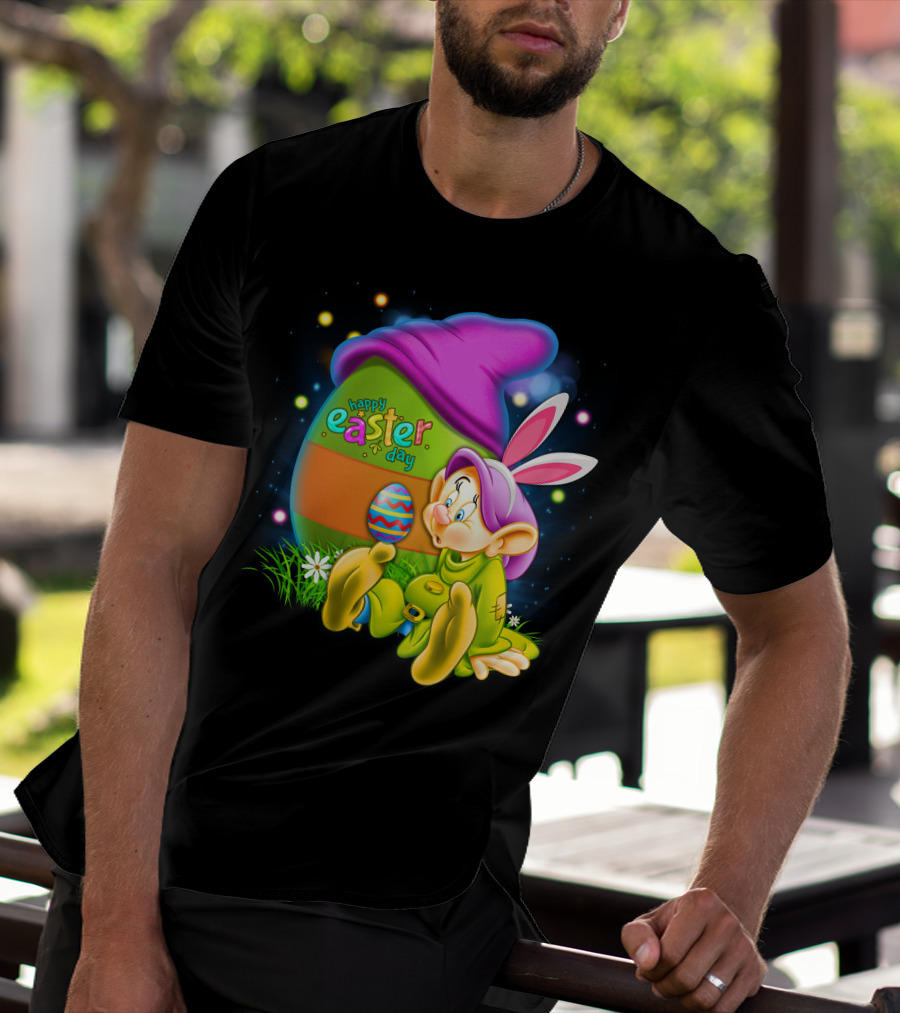 Happy Easter Day Dopey With Colorful Egg And Bunny Ears T-Shirt