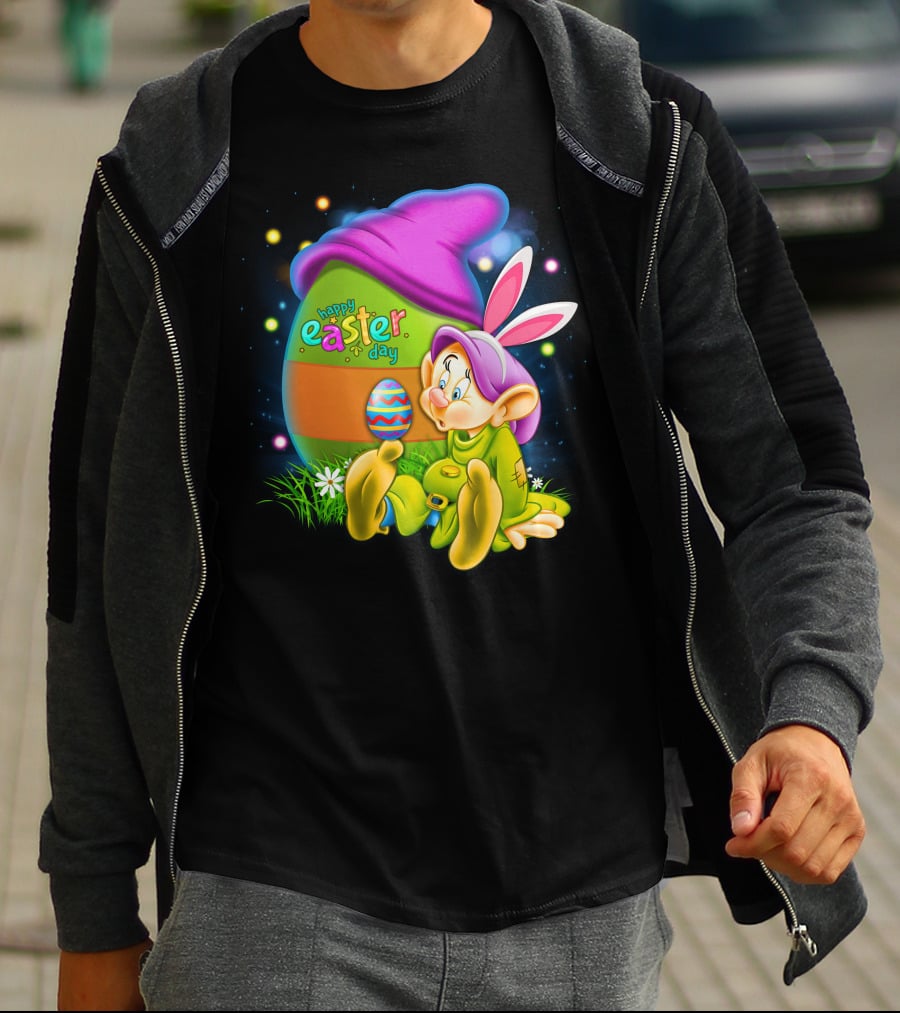 Happy Easter Day Dopey With Colorful Egg And Bunny Ears T-Shirt