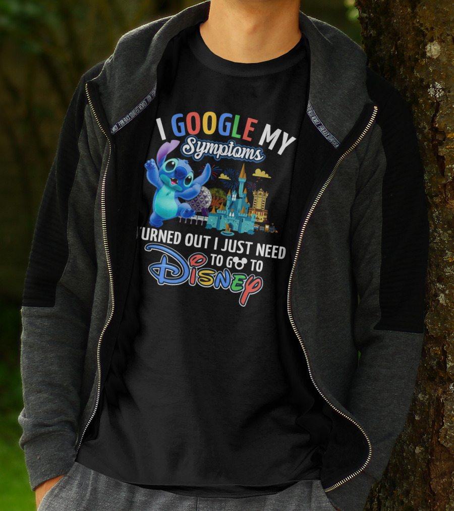 I Google My Symptoms Turned Out I Just Need To Go To Disney Stitch Disney Castle T-Shirt