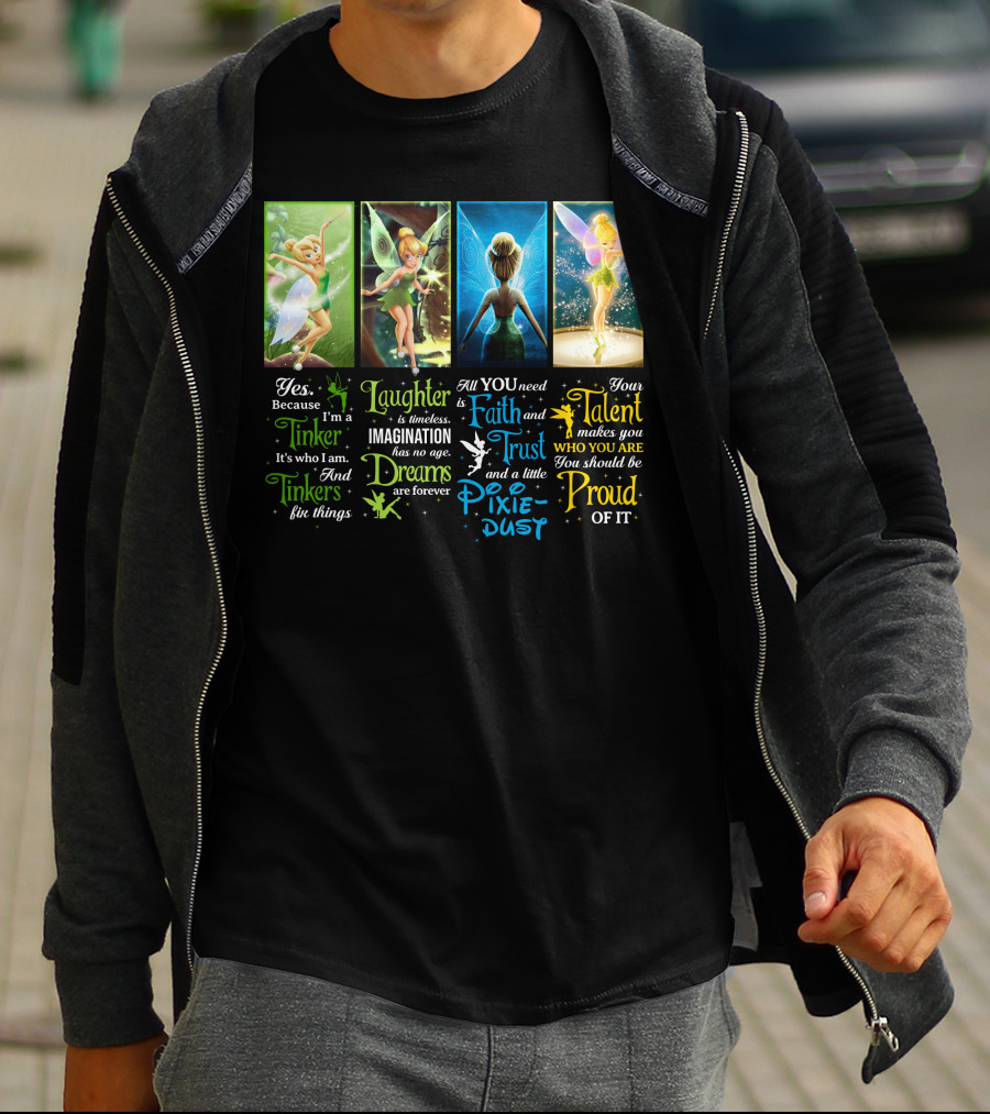 Yes Laughter Dreams Faith Trust Pixie Dust Talent Proud T-Shirt
