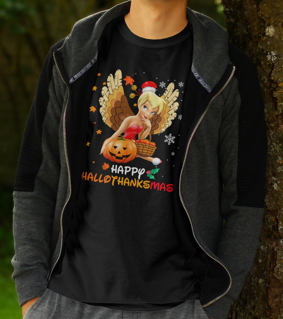 Happy Tkb Hallothanksmas Angel With Pumpkin And Basket T-Shirt