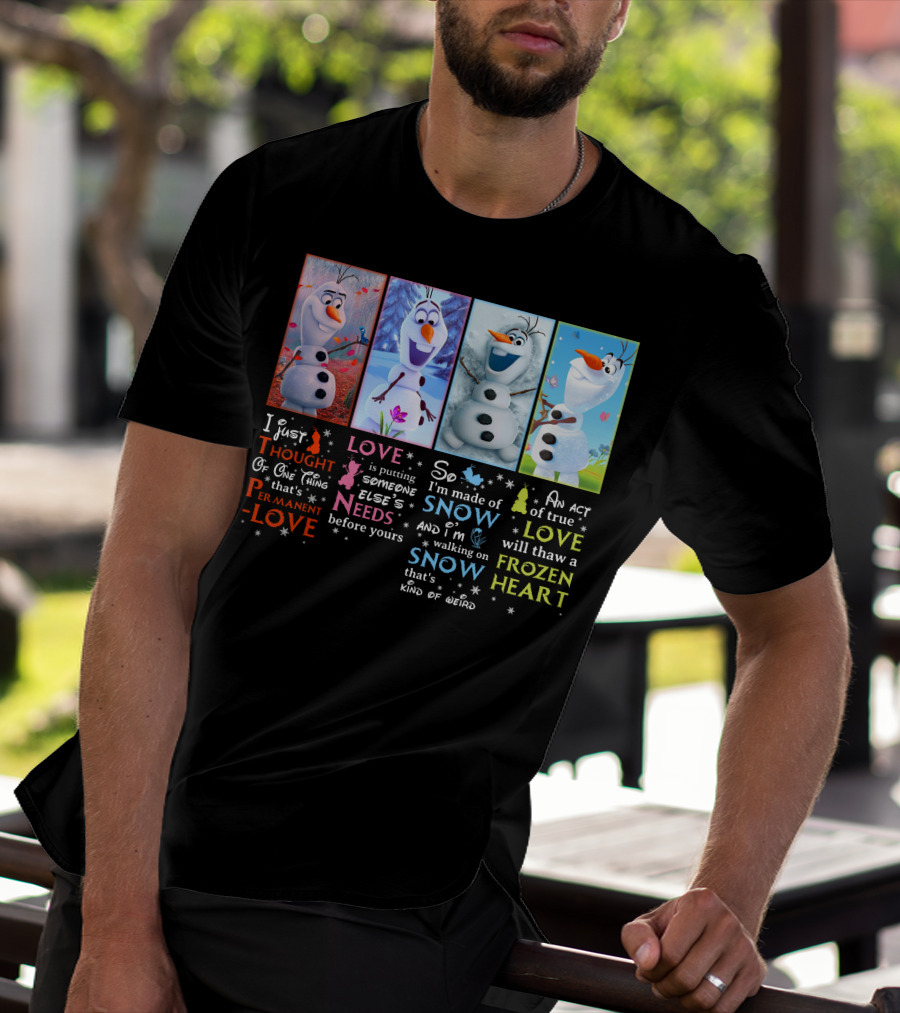 Olaf Permanent Love Frozen Heart Snow T-Shirt