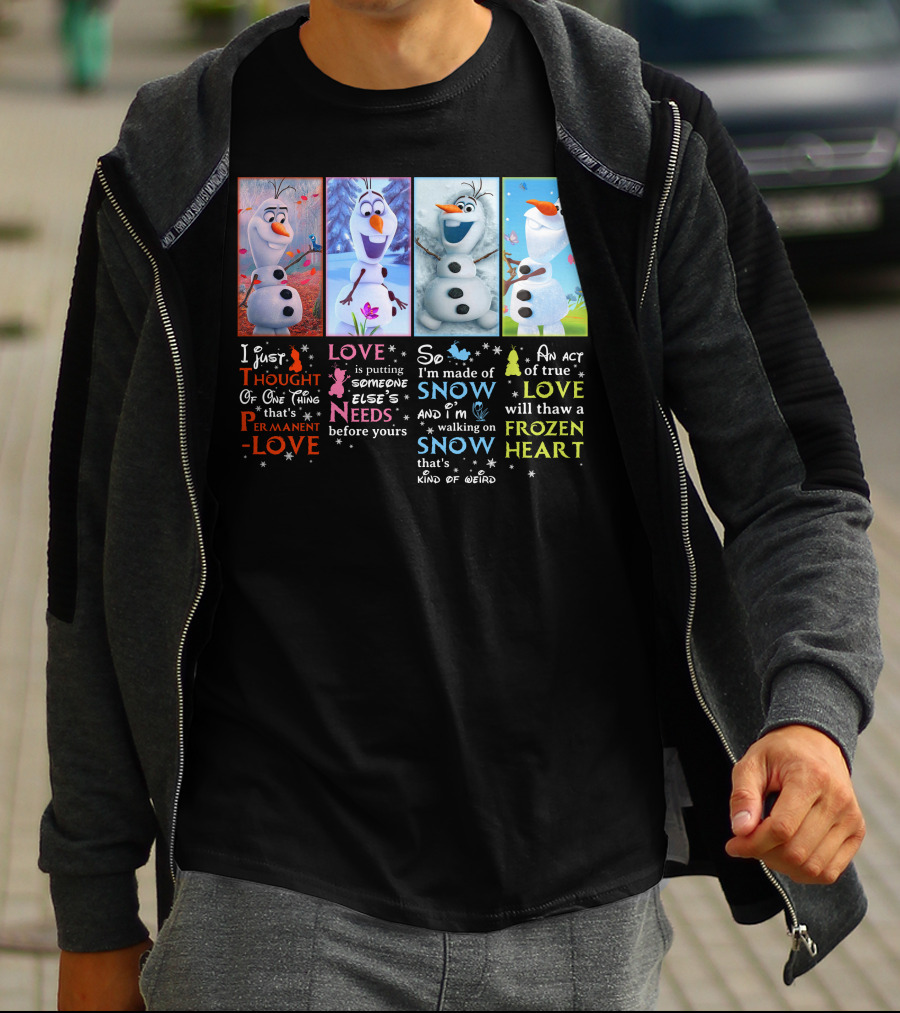 Olaf Permanent Love Frozen Heart Snow T-Shirt