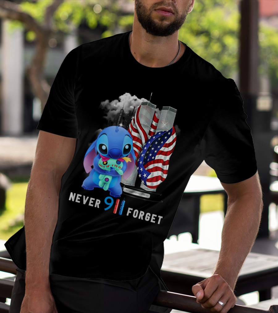 Never Forget Stitch 9/11 Tribute T-Shirt