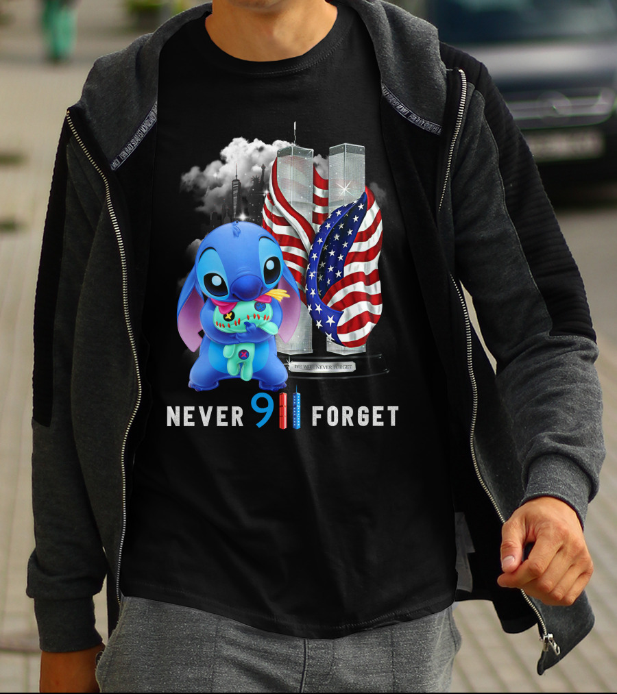 Never Forget Stitch 9/11 Tribute T-Shirt