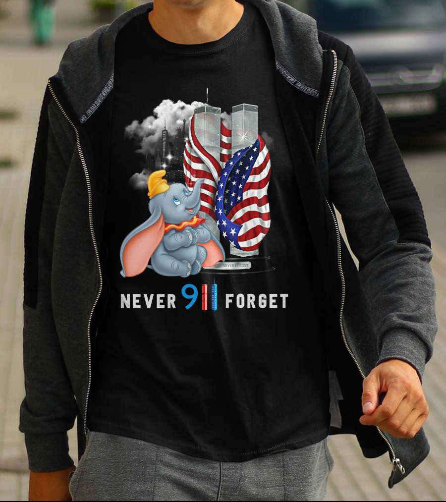 Never Forget Dumbo 9/11 Twin Towers Memorial T-Shirt