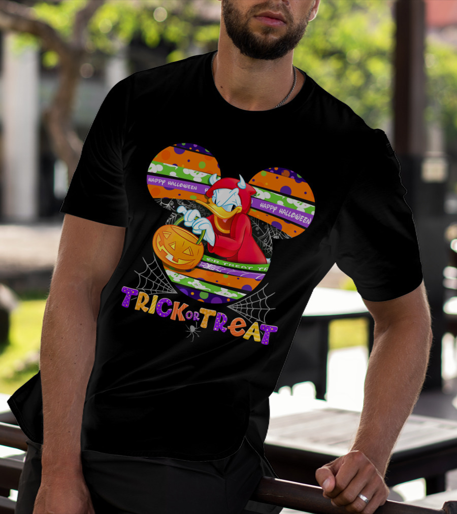 Donald-D Trick Or Treat Happy Halloween Mickey Ears T-Shirt