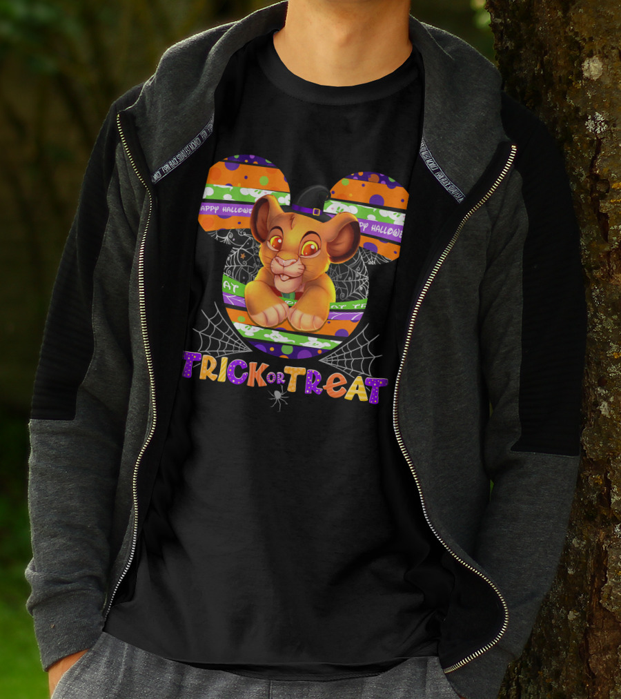 Trick Or Treat Simba Halloween Happy Halloween Mickey Mouse T-Shirt