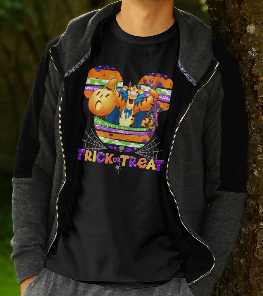 Tigger Trick Or Treat Halloween Mickey Ears T-Shirt