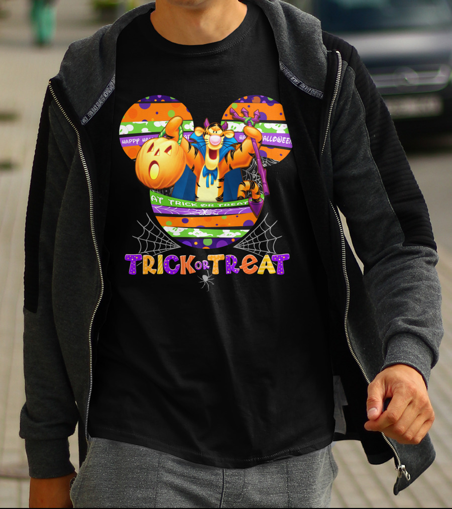 Tigger Trick Or Treat Halloween Mickey Ears T-Shirt