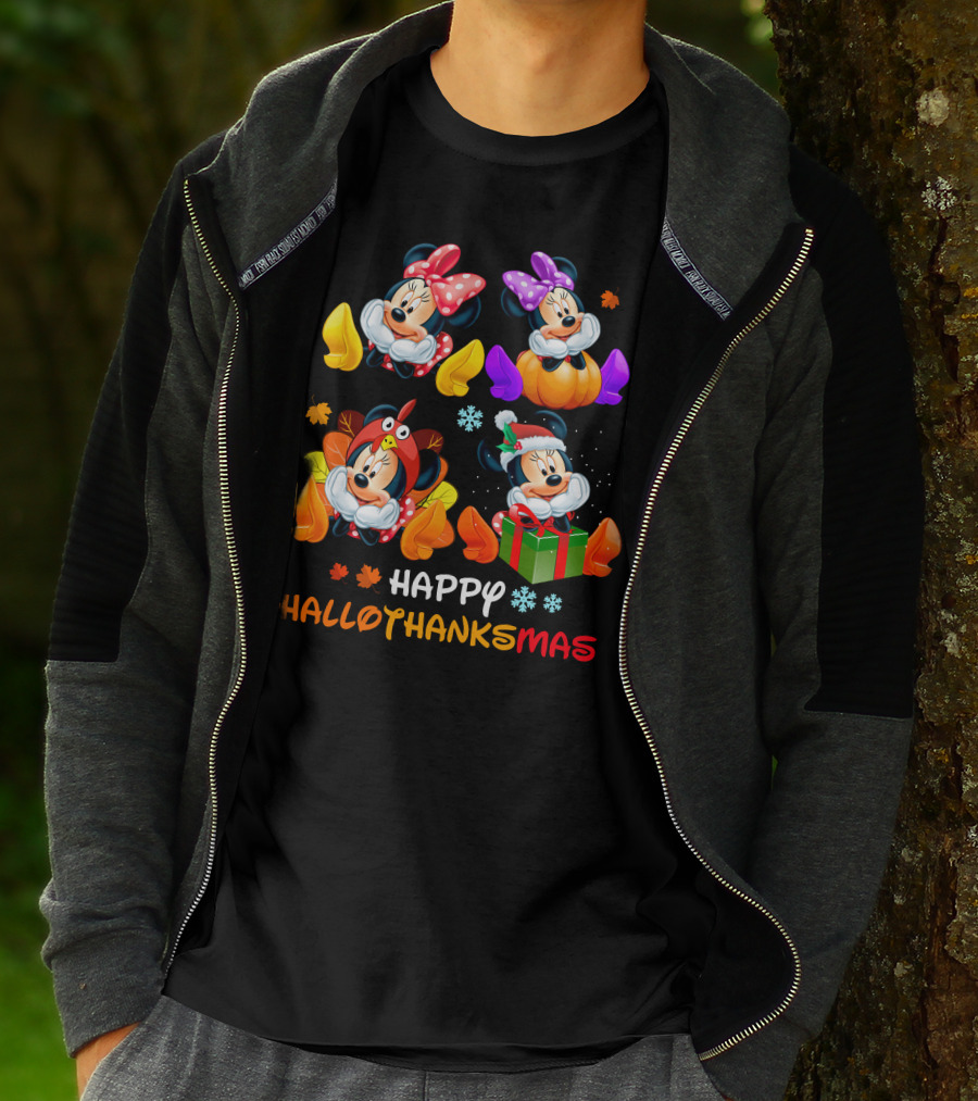 Happy Hallothanksmas Minnie Mouse Seasons T-Shirt