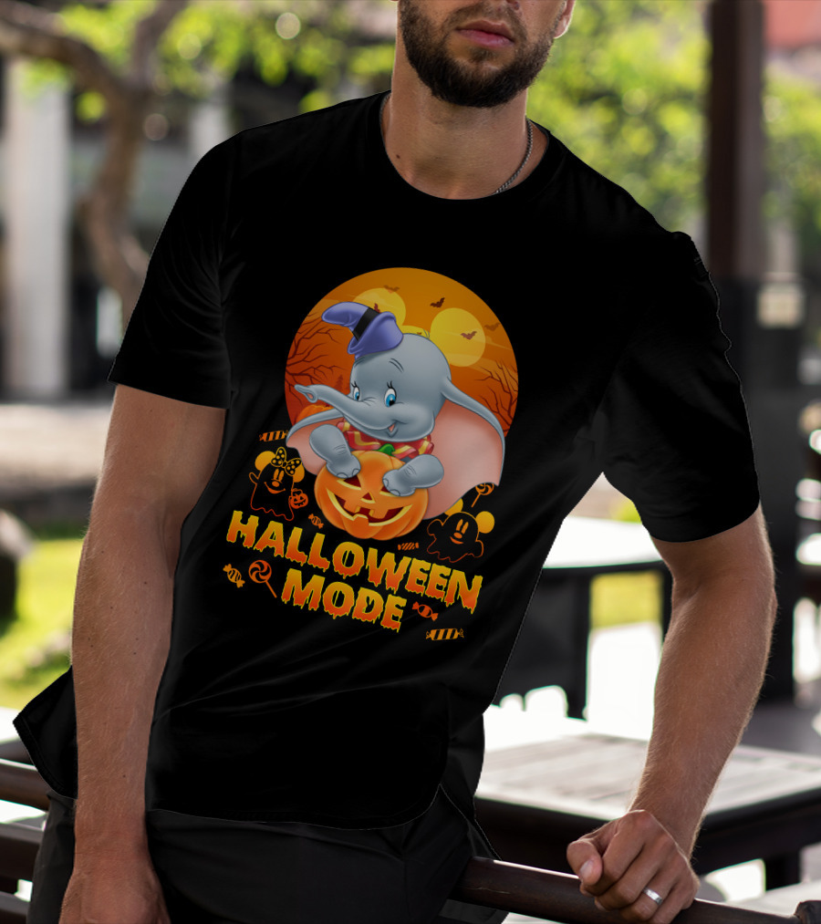 Dumbo Halloween Mode Pumpkin Ghosts Candy Bats Cartoon Magic T-Shirt