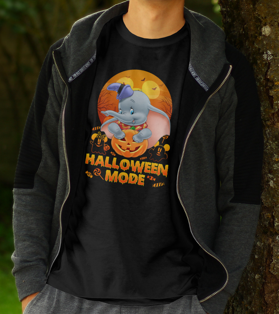 Dumbo Halloween Mode Pumpkin Ghosts Candy Bats Cartoon Magic T-Shirt