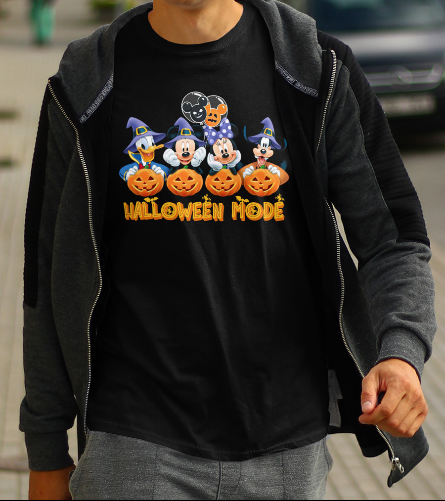 Mickey & Friends Halloween Mode With Pumpkins And Witch Hats T-Shirt