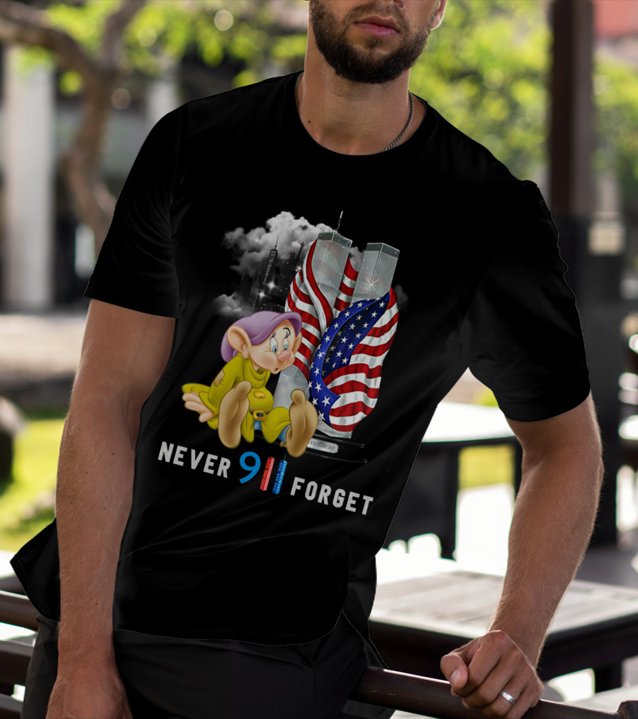 Never Forget 9/11 Dopey Flag Twin Towers T-Shirt