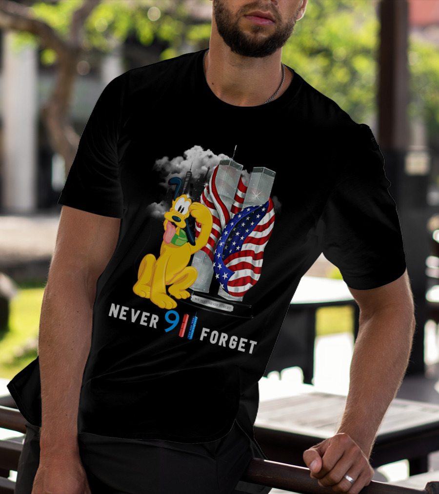 Never 9 11 Forget Pluto Twin Towers Memorial Tribute T-Shirt