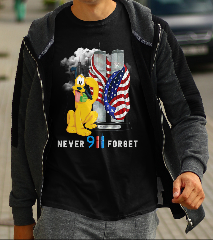 Never 9 11 Forget Pluto Twin Towers Memorial Tribute T-Shirt