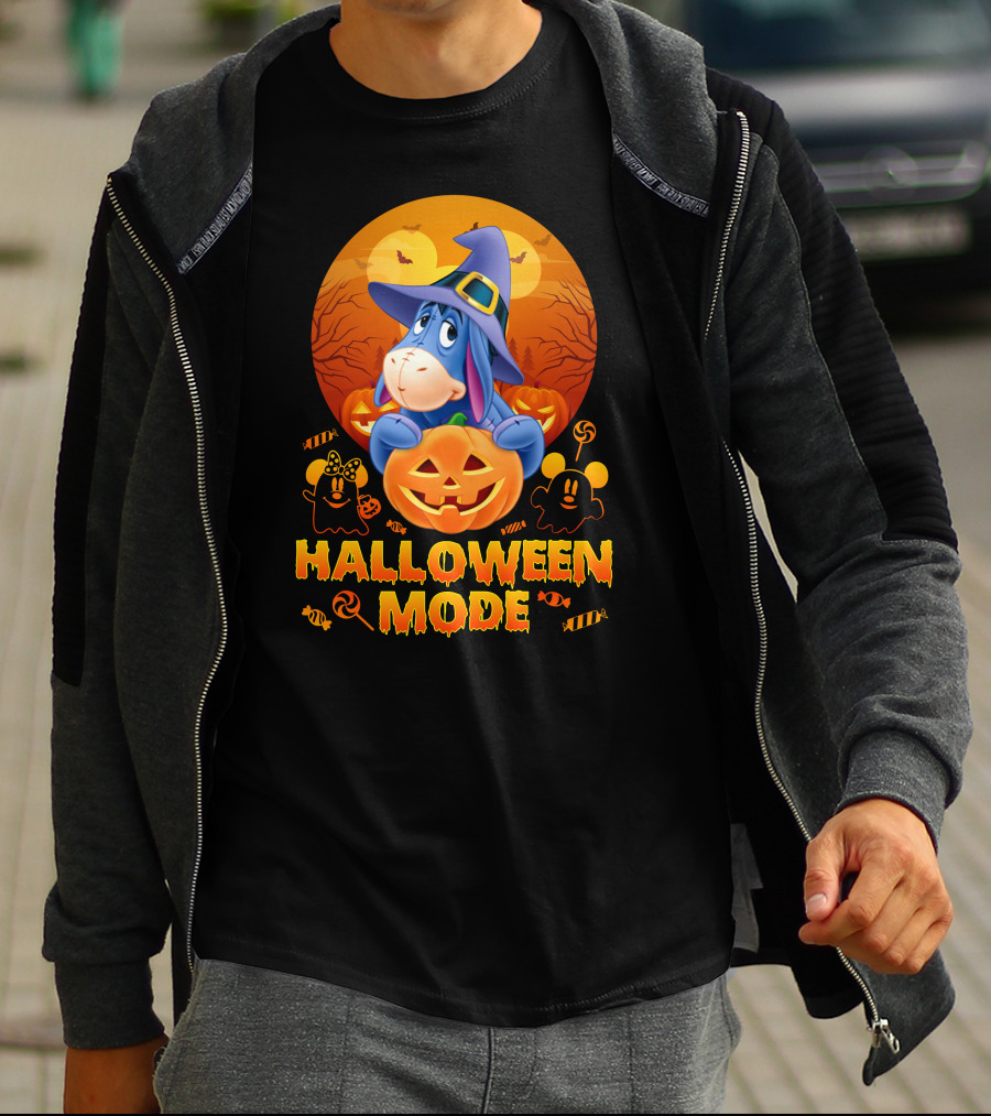 Eeyore Halloween Mode Pumpkins And Candy T-Shirt
