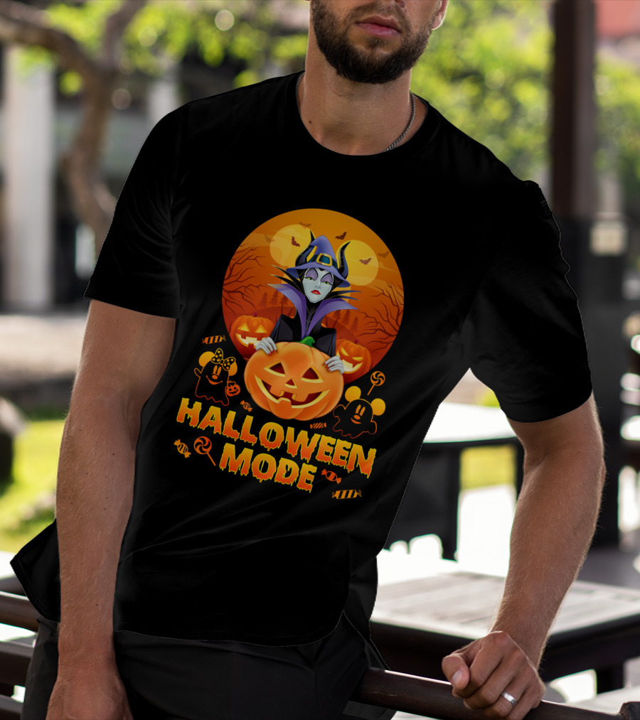 Maleficent Halloween Mode Pumpkin Patch Ghosts Bat Candy T-Shirt