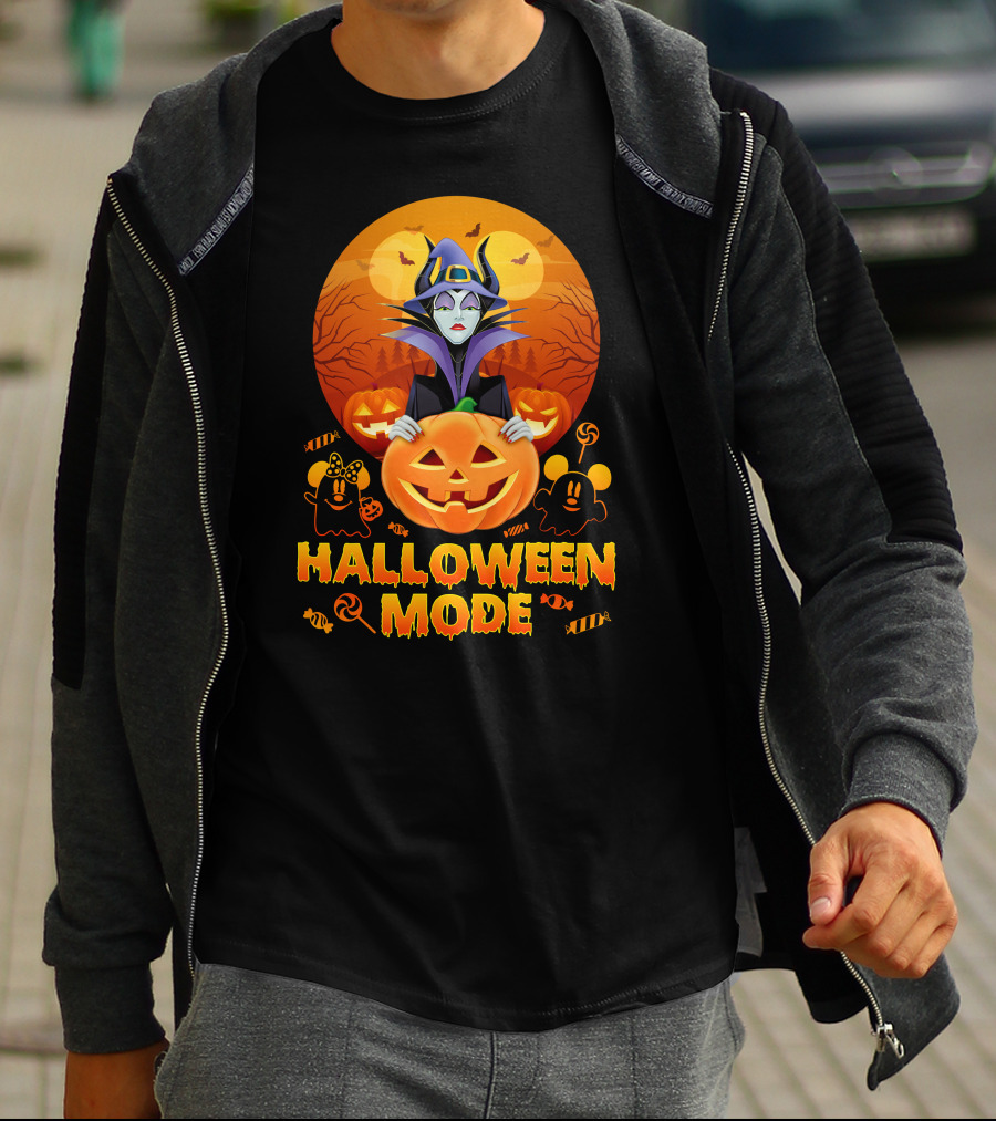 Maleficent Halloween Mode Pumpkin Patch Ghosts Bat Candy T-Shirt