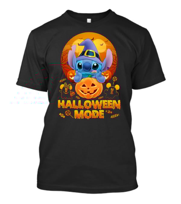 Stitch Halloween Mode Pumpkin Bats Candy T-Shirt