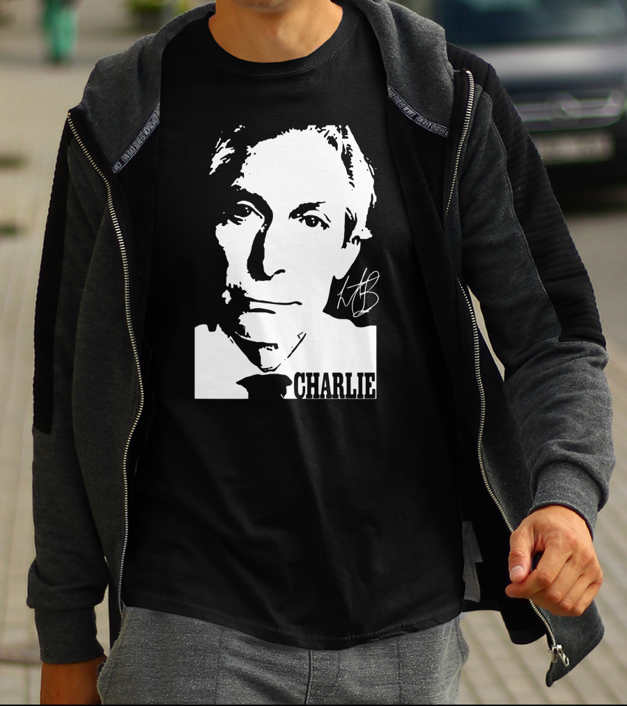 Charlie Thanks For Mermories Black And White T-Shirt