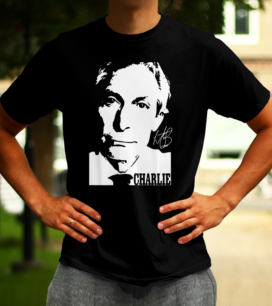 Charlie Thanks For Mermories Black And White T-Shirt