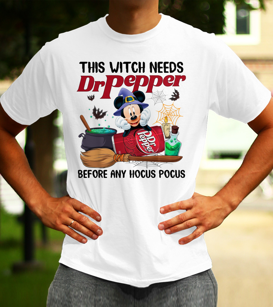 This Witch Needs Dr Pepper Mickey Mouse Hocus Pocus Magic T-Shirt