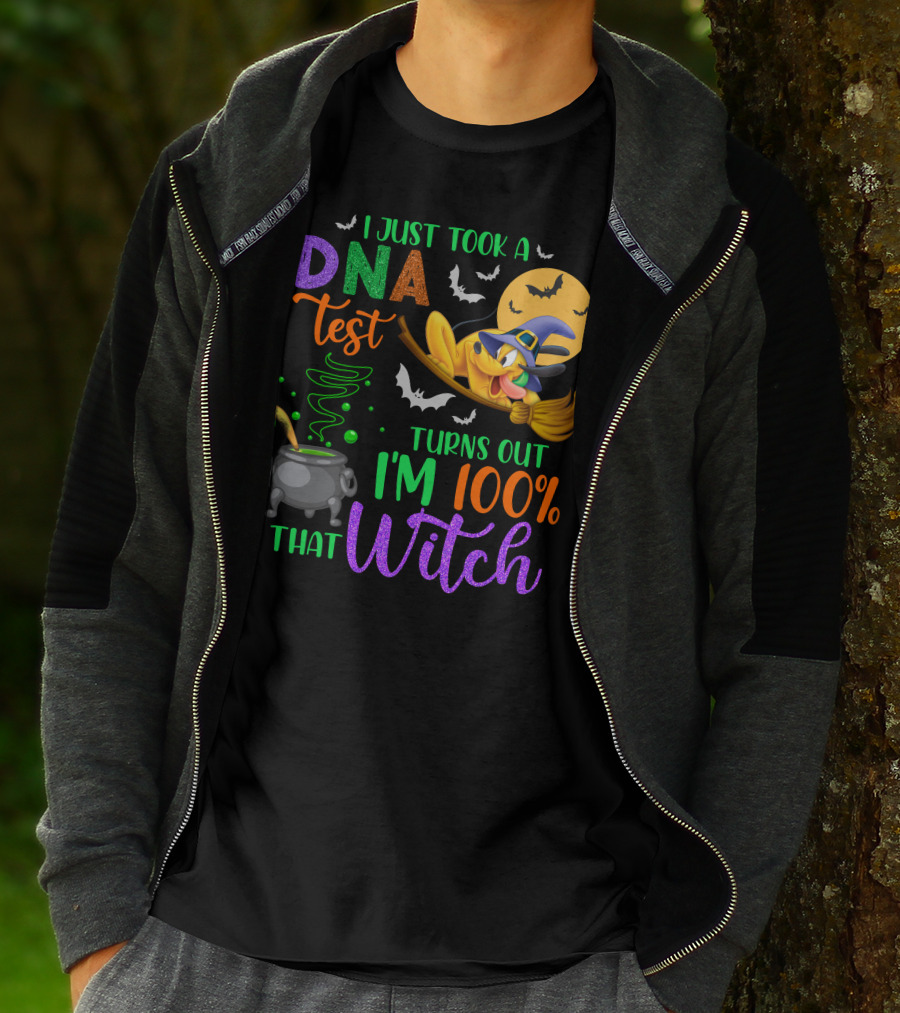 I Just Took A Dna Test Turns Out I'm 100% That Witch Halloween Bats Cauldron Pluto-D T-Shirt