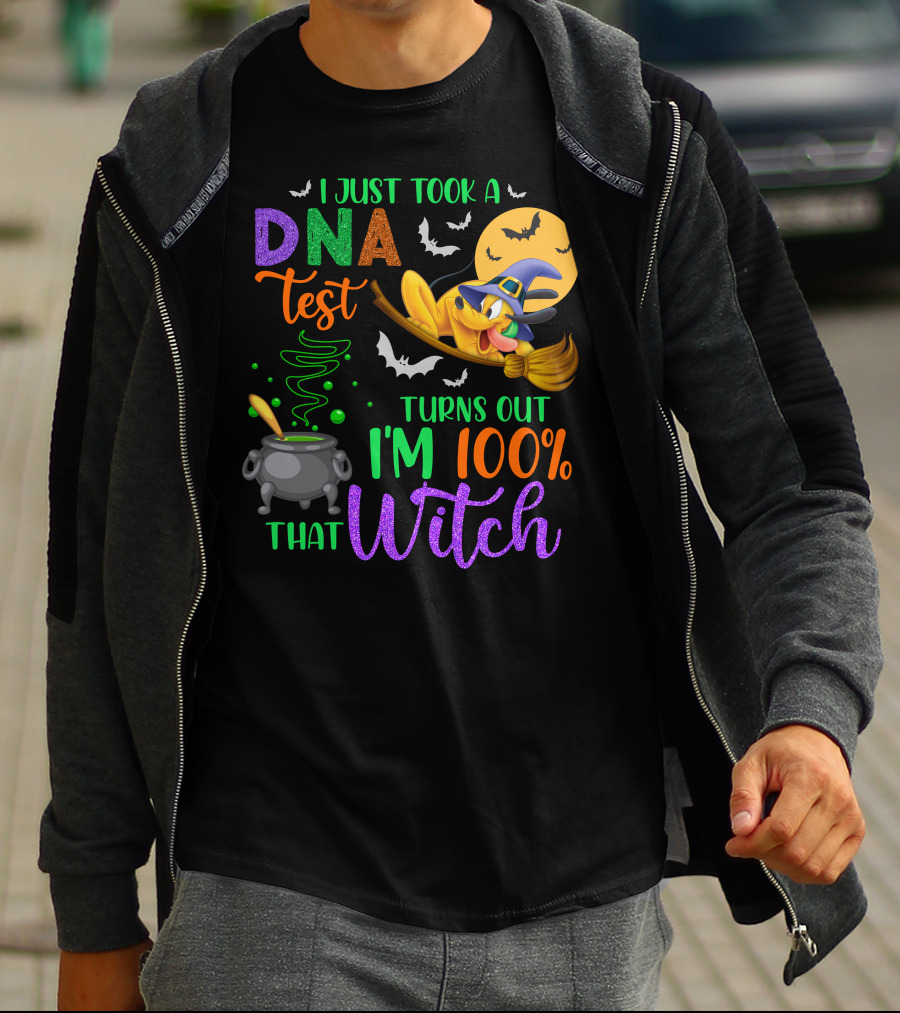I Just Took A Dna Test Turns Out I'm 100% That Witch Halloween Bats Cauldron Pluto-D T-Shirt