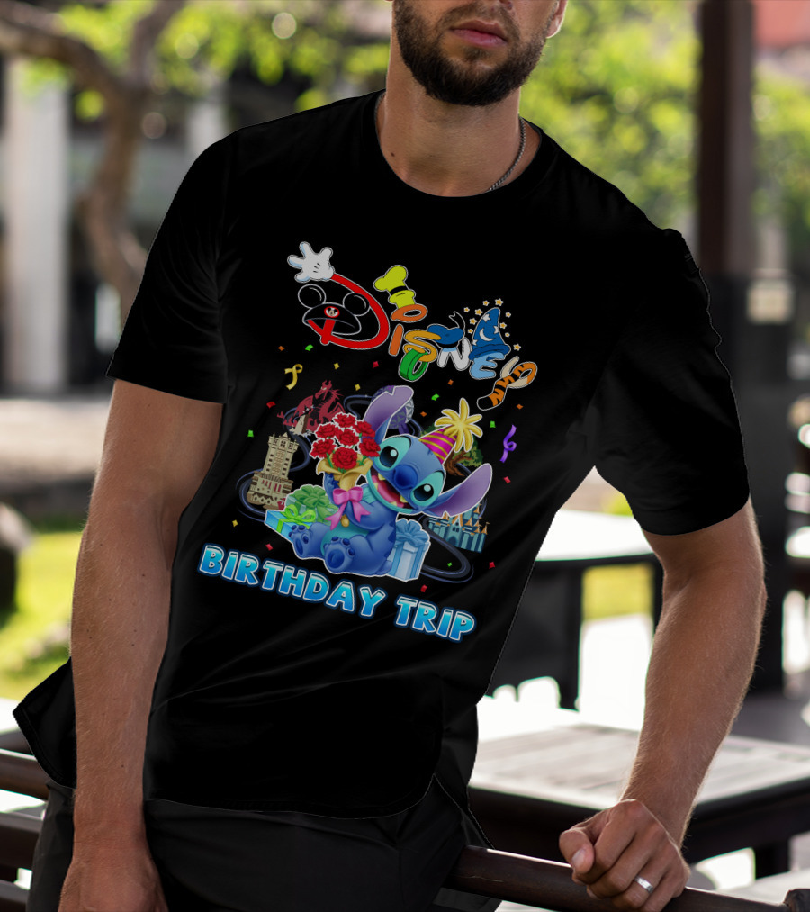 Disney Birthday Trip Stitch Celebration T-Shirt