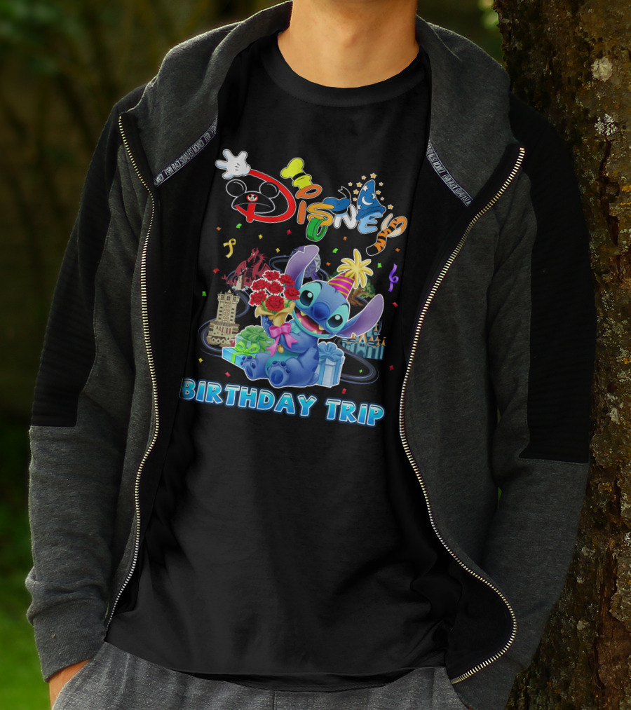 Disney Birthday Trip Stitch Celebration T-Shirt