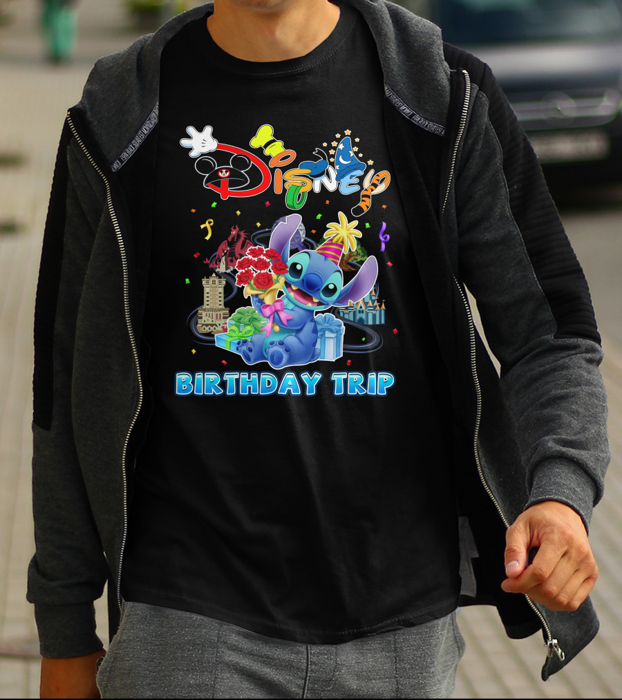 Disney Birthday Trip Stitch Celebration T-Shirt