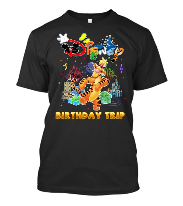 Disney Tigger Birthday Trip Celebration Mickey Ears Epcot Castle Gifts T-Shirt