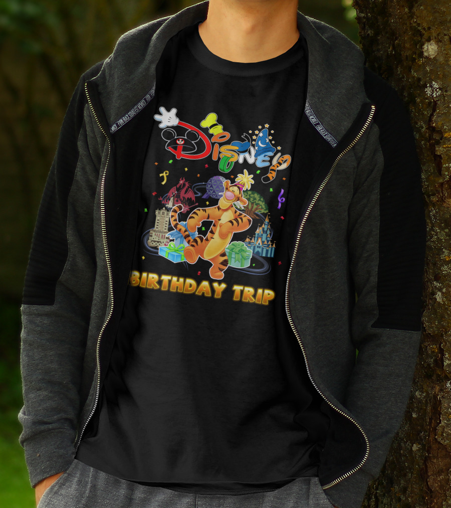 Disney Tigger Birthday Trip Celebration Mickey Ears Epcot Castle Gifts T-Shirt