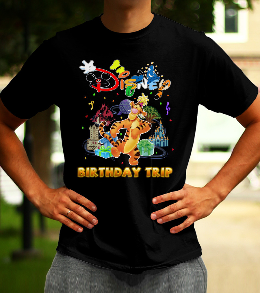 Disney Tigger Birthday Trip Celebration Mickey Ears Epcot Castle Gifts T-Shirt