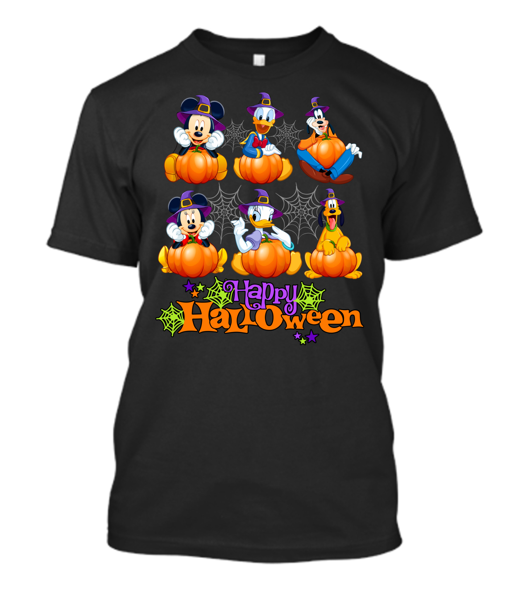 Happy Halloween Mickey Donald Goofy Pumpkins T-Shirt